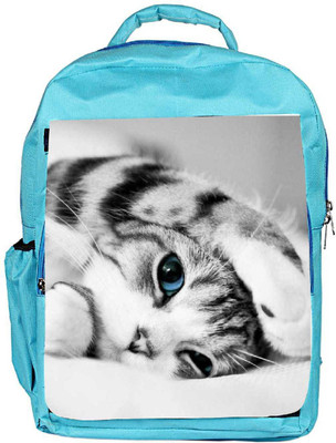 

Snoogg Eco Friendly Canvas Kitten Cat Backpack Rucksack School Travel Unisex Casual Canvas Bag Bookbag Satchel 5 L Backpack(Blue)