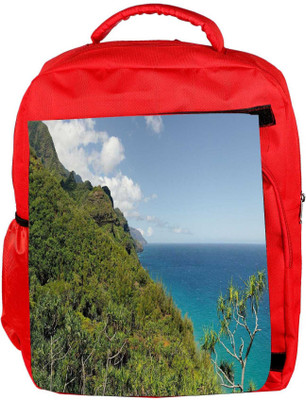 

Snoogg Eco Friendly Canvas Forest On Mountains Designer Backpack Rucksack School Travel Unisex Casual Canvas Bag Bookbag Satchel 5 L Backpack(Red)