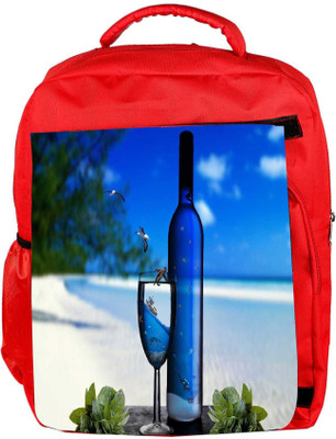 

Snoogg Eco Friendly Canvas Blue Drinks Designer Backpack Rucksack School Travel Unisex Casual Canvas Bag Bookbag Satchel 5 L Backpack(Red)