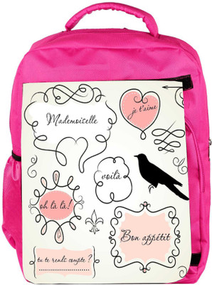 

Snoogg Eco Friendly Canvas Doodle Frames Backpack Rucksack School Travel Unisex Casual Canvas Bag Bookbag Satchel 5 L Backpack(Pink)