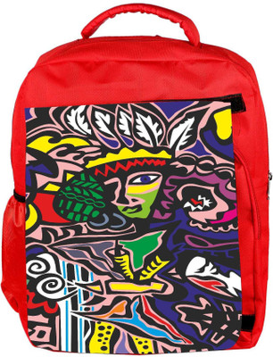 

Snoogg Eco Friendly Canvas Abstract Junglee Designer Backpack Rucksack School Travel Unisex Casual Canvas Bag Bookbag Satchel 5 L Backpack(Red)