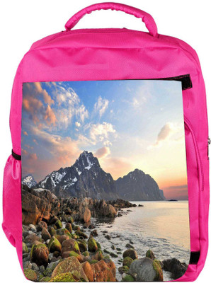 

Snoogg Eco Friendly Canvas Rocks On The River Side Designer Backpack Rucksack School Travel Unisex Casual Canvas Bag Bookbag Satchel 5 L Backpack(Pink)