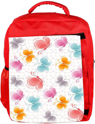 

Snoogg Eco Friendly Canvas Butterfly Pattern 2760 Backpack Rucksack School Travel Unisex Casual Canvas Bag Bookbag Satchel 5 L Backpack(Red)