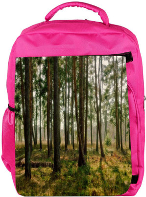 

Snoogg Eco Friendly Canvas Clean Forest Designer Backpack Rucksack School Travel Unisex Casual Canvas Bag Bookbag Satchel 5 L Backpack(Pink)