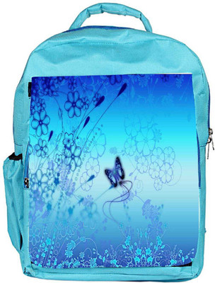 

Snoogg Eco Friendly Canvas Blue Buttefly And Flowers 2593 Backpack Rucksack School Travel Unisex Casual Canvas Bag Bookbag Satchel 5 L Backpack(Blue)