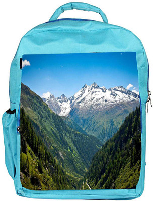 

Snoogg Eco Friendly Canvas White Mounatins Designer Backpack Rucksack School Travel Unisex Casual Canvas Bag Bookbag Satchel 5 L Backpack(Blue)