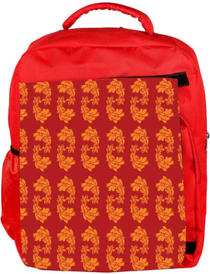 

Snoogg Eco Friendly Canvas Yellow Leaves In Red Designer Backpack Rucksack School Travel Unisex Casual Canvas Bag Bookbag Satchel 5 L Backpack(Red)