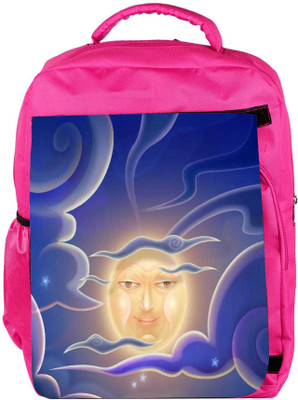

Snoogg Eco Friendly Canvas Smiling Moon 2698 Backpack Rucksack School Travel Unisex Casual Canvas Bag Bookbag Satchel 5 L Backpack(Pink)