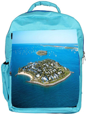 

Snoogg Eco Friendly Canvas Small Islands Designer Backpack Rucksack School Travel Unisex Casual Canvas Bag Bookbag Satchel 5 L Backpack(Blue)