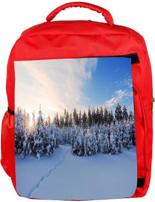 

Snoogg Eco Friendly Canvas Snow Region Designer Backpack Rucksack School Travel Unisex Casual Canvas Bag Bookbag Satchel 5 L Backpack(Red)