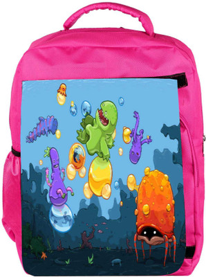 

Snoogg Eco Friendly Canvas Monster Kids Playing 2658 Backpack Rucksack School Travel Unisex Casual Canvas Bag Bookbag Satchel 5 L Backpack(Pink)