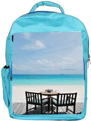 

Snoogg Eco Friendly Canvas Beautiful Beach Bar View In Maldives Backpack Rucksack School Travel Unisex Casual Canvas Bag Bookbag Satchel 5 L Backpack(Blue)