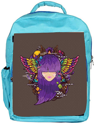 

Snoogg Eco Friendly Canvas Purple Haired Woman 2686 Backpack Rucksack School Travel Unisex Casual Canvas Bag Bookbag Satchel 5 L Backpack(Blue)