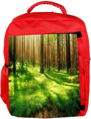 

Snoogg Eco Friendly Canvas Garden Forest Designer Backpack Rucksack School Travel Unisex Casual Canvas Bag Bookbag Satchel 5 L Backpack(Red)
