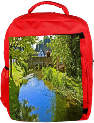 

Snoogg Eco Friendly Canvas Lake Side Garden Designer Backpack Rucksack School Travel Unisex Casual Canvas Bag Bookbag Satchel 5 L Backpack(Red)