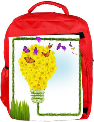 

Snoogg Eco Friendly Canvas Floral Background Backpack Rucksack School Travel Unisex Casual Canvas Bag Bookbag Satchel 5 L Backpack(Red)