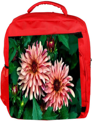 Snoogg Eco Friendly Canvas Pink Flower Designer Backpack Rucksack School Travel Unisex Casual Canvas Bag Bookbag Satchel 5 L Backpack(Red)