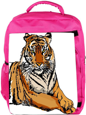 

Snoogg Eco Friendly Canvas Sketch Of White Tiger Vector Illustration Backpack Rucksack School Travel Unisex Casual Canvas Bag Bookbag Satchel 5 L Backpack(Pink)