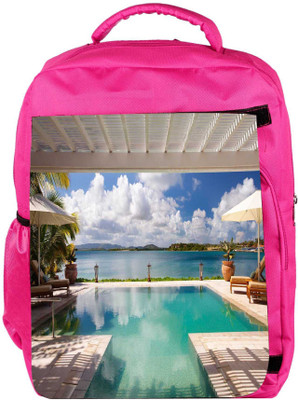 

Snoogg Eco Friendly Canvas Resort Swimming Pool Designer Backpack Rucksack School Travel Unisex Casual Canvas Bag Bookbag Satchel 5 L Backpack(Pink)