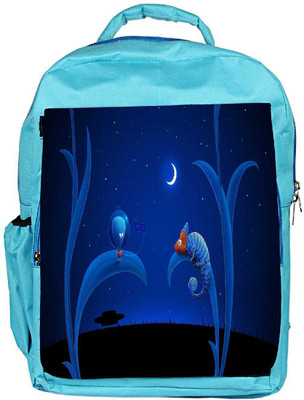 

Snoogg Eco Friendly Canvas Chameleon Alien Designer Backpack Rucksack School Travel Unisex Casual Canvas Bag Bookbag Satchel 5 L Backpack(Blue)