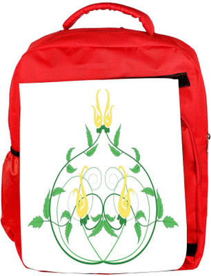 

Snoogg Eco Friendly Canvas Decorative Flourish Frame Backpack Rucksack School Travel Unisex Casual Canvas Bag Bookbag Satchel 5 L Backpack(Red)