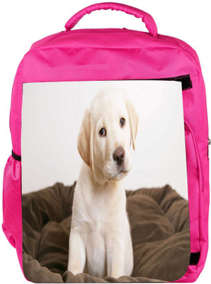 

Snoogg Eco Friendly Canvas Cute Puppy Eyes Wide Designer Backpack Rucksack School Travel Unisex Casual Canvas Bag Bookbag Satchel 5 L Backpack(Pink)