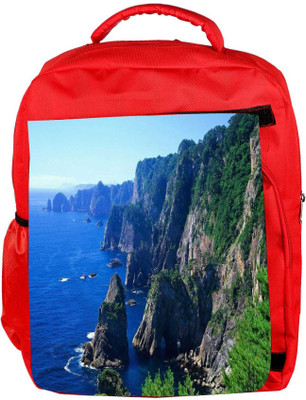 

Snoogg Eco Friendly Canvas Malayaisa Mountains Designer Backpack Rucksack School Travel Unisex Casual Canvas Bag Bookbag Satchel 5 L Backpack(Red)