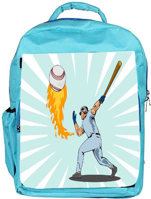 

Snoogg Eco Friendly Canvas Baseball Player Batting Ball Flames Backpack Rucksack School Travel Unisex Casual Canvas Bag Bookbag Satchel 5 L Backpack(Blue)