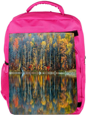 

Snoogg Eco Friendly Canvas Golden Reflection Nature Designer Backpack Rucksack School Travel Unisex Casual Canvas Bag Bookbag Satchel 5 L Backpack(Pink)