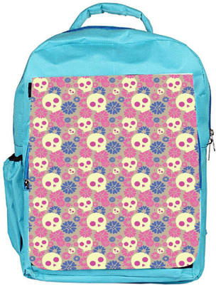 

Snoogg Eco Friendly Canvas Skull Flower Pattern Backpack Rucksack School Travel Unisex Casual Canvas Bag Bookbag Satchel 5 L Backpack(Blue)