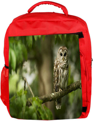 

Snoogg Eco Friendly Canvas Owl Sitting Designer Backpack Rucksack School Travel Unisex Casual Canvas Bag Bookbag Satchel 5 L Backpack(Red)