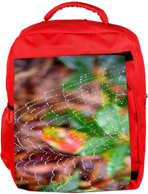 

Snoogg Eco Friendly Canvas Spider Web Backpack Rucksack School Travel Unisex Casual Canvas Bag Bookbag Satchel 5 L Backpack(Red)