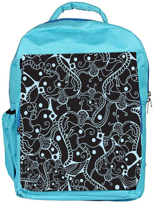 

Snoogg Eco Friendly Canvas Abstract Black Pattern Design Designer Backpack Rucksack School Travel Unisex Casual Canvas Bag Bookbag Satchel 5 L Backpack(Blue)
