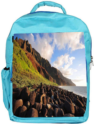 

Snoogg Eco Friendly Canvas Brown Stones Designer Backpack Rucksack School Travel Unisex Casual Canvas Bag Bookbag Satchel 5 L Backpack(Blue)