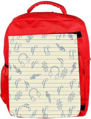 

Snoogg Eco Friendly Canvas Music Sketch Designer Backpack Rucksack School Travel Unisex Casual Canvas Bag Bookbag Satchel 5 L Backpack(Red)