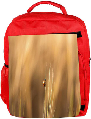 

Snoogg Eco Friendly Canvas Flying Beatel Designer Backpack Rucksack School Travel Unisex Casual Canvas Bag Bookbag Satchel 5 L Backpack(Red)
