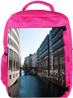 

Snoogg Eco Friendly Canvas Lake View City Designer Backpack Rucksack School Travel Unisex Casual Canvas Bag Bookbag Satchel 5 L Backpack(Pink)