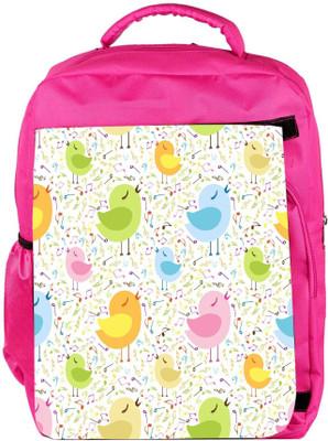 

Snoogg Eco Friendly Canvas Singing Birds Designer Backpack Rucksack School Travel Unisex Casual Canvas Bag Bookbag Satchel 5 L Backpack(Pink)