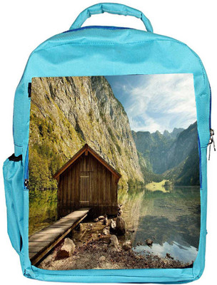

Snoogg Eco Friendly Canvas Lake Side House Designer Backpack Rucksack School Travel Unisex Casual Canvas Bag Bookbag Satchel 5 L Backpack(Blue)