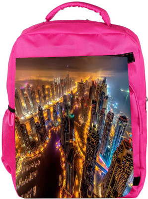 

Snoogg Eco Friendly Canvas Night View Designer Backpack Rucksack School Travel Unisex Casual Canvas Bag Bookbag Satchel 5 L Backpack(Pink)
