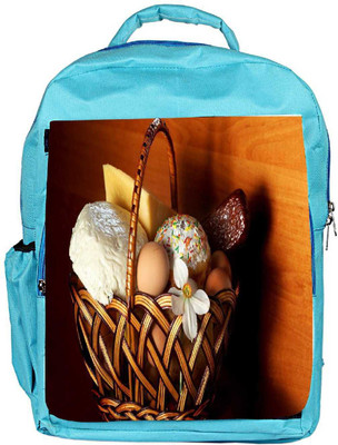 

Snoogg Eco Friendly Canvas Basket Of Gift Designer Backpack Rucksack School Travel Unisex Casual Canvas Bag Bookbag Satchel 5 L Backpack(Blue)
