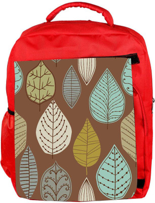 

Snoogg Eco Friendly Canvas Colorful Leaves Brown Designer Backpack Rucksack School Travel Unisex Casual Canvas Bag Bookbag Satchel 5 L Backpack(Red)