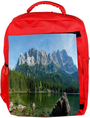 

Snoogg Eco Friendly Canvas Rock In The Sea Designer Backpack Rucksack School Travel Unisex Casual Canvas Bag Bookbag Satchel 5 L Backpack(Red)