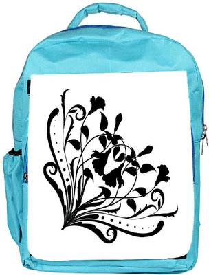 

Snoogg Eco Friendly Canvas Floral Corner Silhouette Backpack Rucksack School Travel Unisex Casual Canvas Bag Bookbag Satchel 5 L Backpack(Blue)