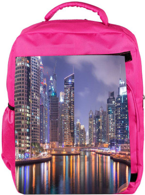 

Snoogg Eco Friendly Canvas Building And Road Designer Backpack Rucksack School Travel Unisex Casual Canvas Bag Bookbag Satchel 5 L Backpack(Pink)