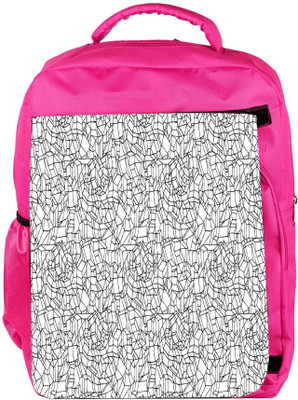 

Snoogg Eco Friendly Canvas Abstract Black And White Design Designer Backpack Rucksack School Travel Unisex Casual Canvas Bag Bookbag Satchel 5 L Backpack(Pink)