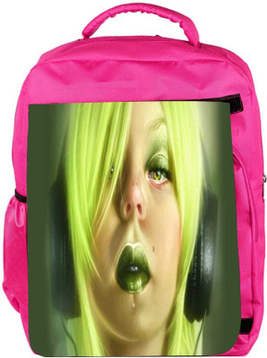 

Snoogg Eco Friendly Canvas Pierced Girl Listening 2680 Backpack Rucksack School Travel Unisex Casual Canvas Bag Bookbag Satchel 5 L Backpack(Pink)