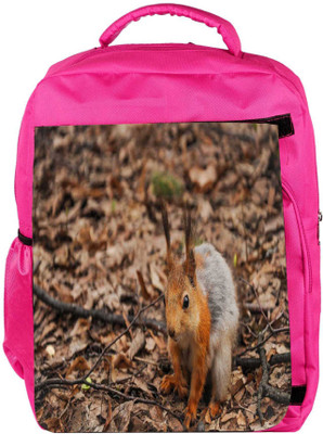 

Snoogg Eco Friendly Canvas Squarril Sitting Designer Backpack Rucksack School Travel Unisex Casual Canvas Bag Bookbag Satchel 5 L Backpack(Pink)