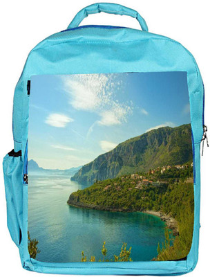 

Snoogg Eco Friendly Canvas Mixed Green Background Designer Backpack Rucksack School Travel Unisex Casual Canvas Bag Bookbag Satchel 5 L Backpack(Blue)