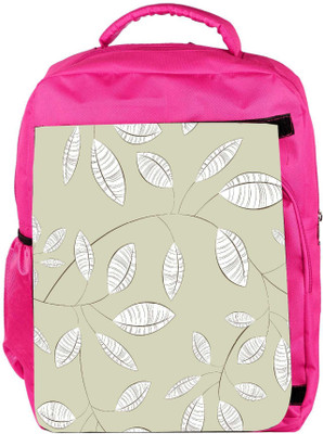 

Snoogg Eco Friendly Canvas White Leaves Designer Backpack Rucksack School Travel Unisex Casual Canvas Bag Bookbag Satchel 5 L Backpack(Pink)